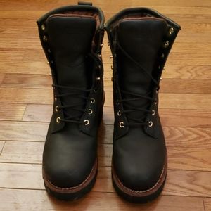 Black logger boots